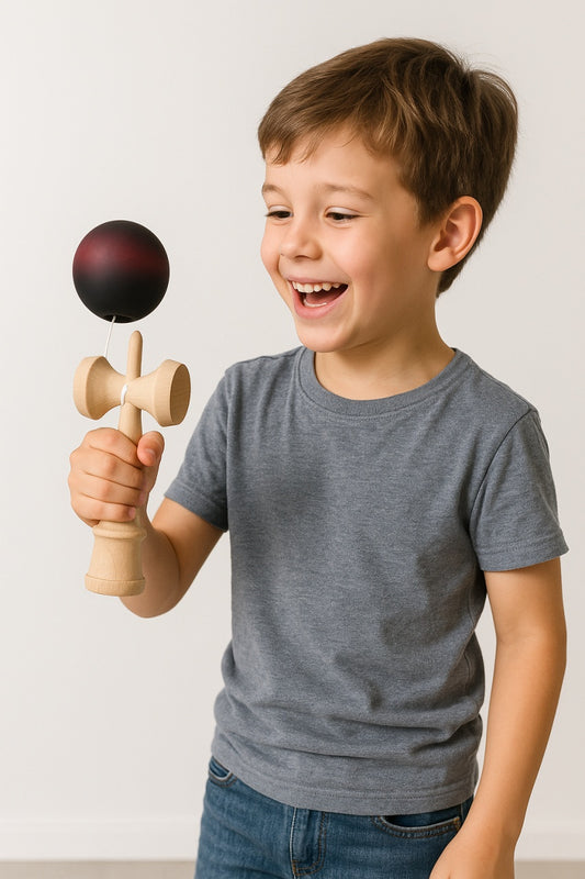 Bila kendama curcubeu degrade , jucarie de indemanare pentru copii