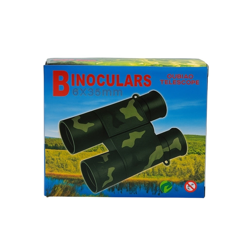 Binoclu pentru Copii 6x35 mm, Model Camuflaj, Jucarie Educativa pentru Explorare