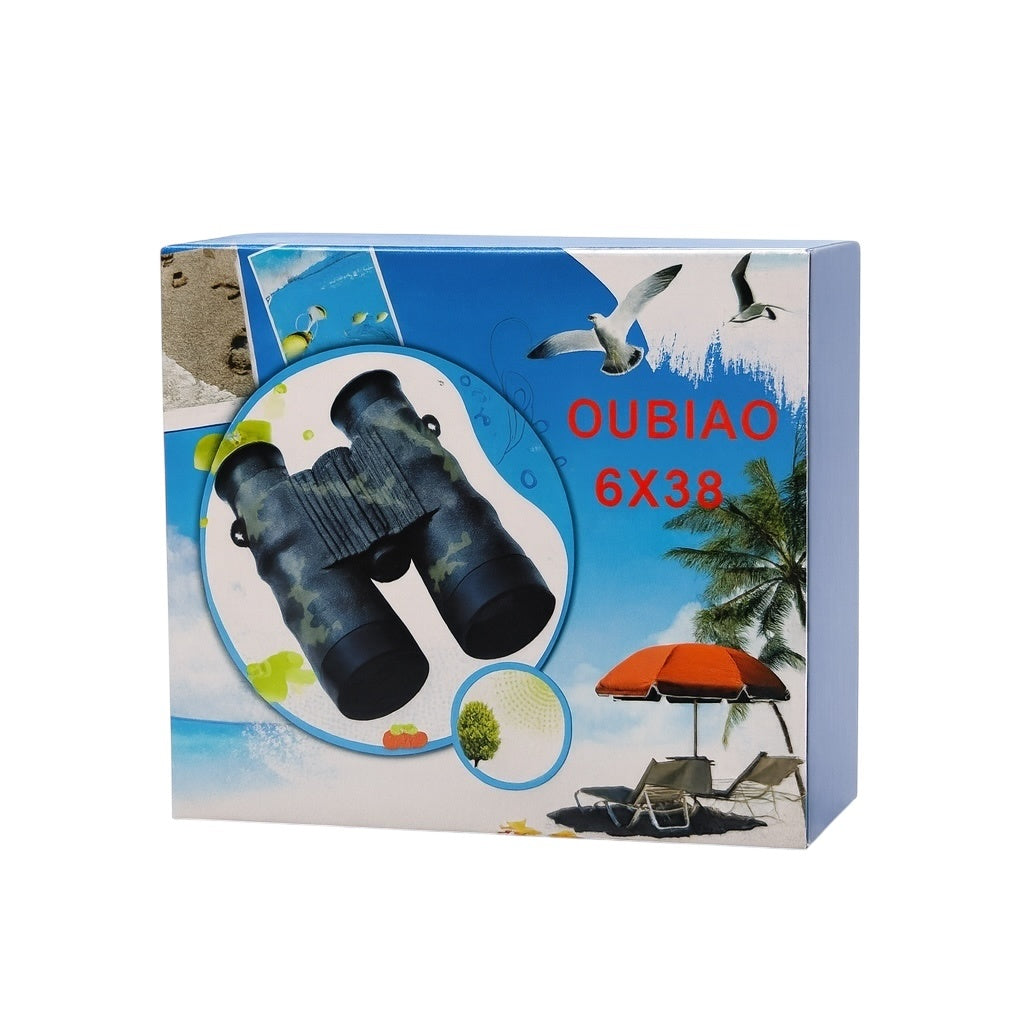 Binoclu pentru Copii 6x38 mm, Model Camuflaj, Jucarie Educativa pentru Explorare
