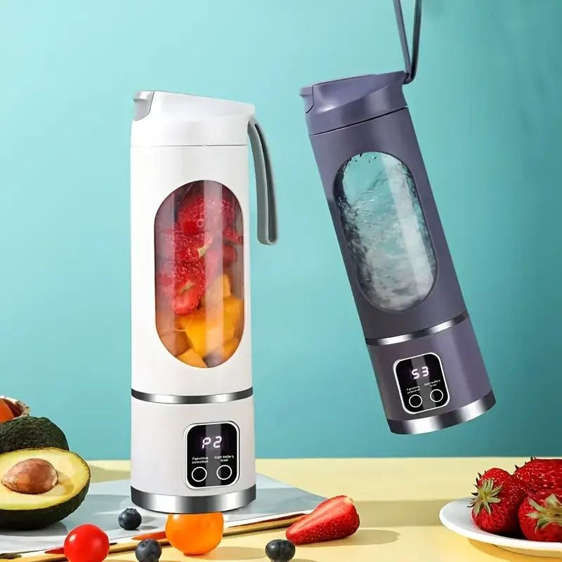 Blender portabil electric 450ml pentru smoothie si shake, reincarcabil USB Type-C, verde