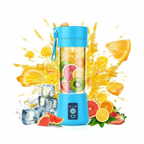 Blender portabil electric pentru smoothie si sucuri, reincarcabil USB 2000mAh, albastru