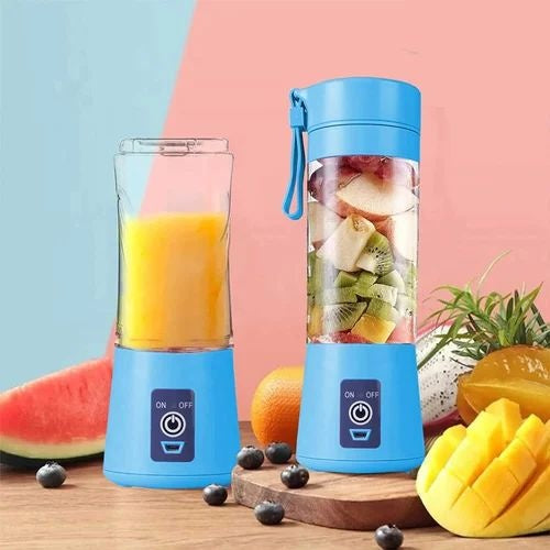 Blender portabil electric pentru smoothie si sucuri, reincarcabil USB 2000mAh, albastru