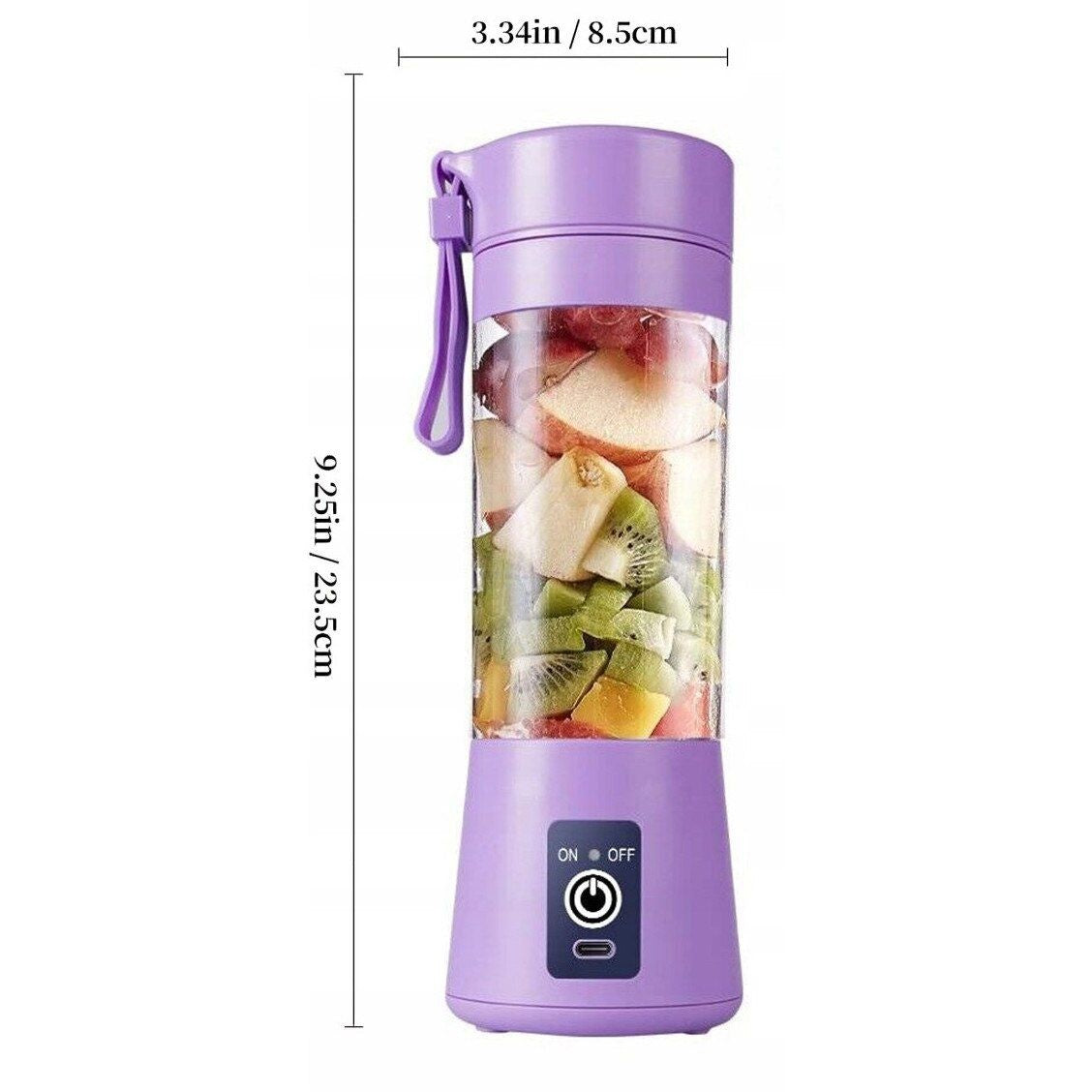 Blender portabil electric pentru smoothie si sucuri, reincarcabil USB 2000mAh, mov
