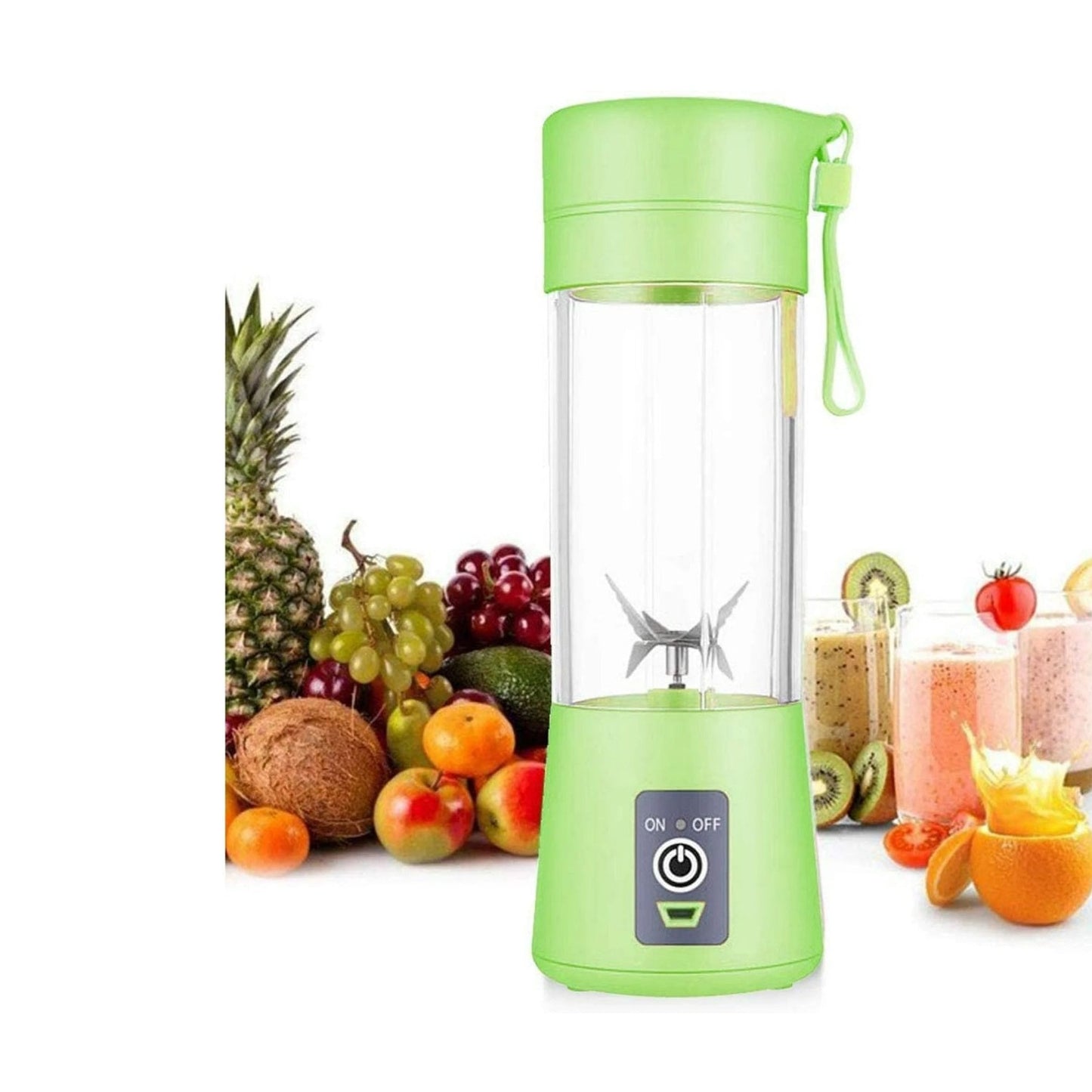 Blender portabil electric pentru smoothie si sucuri, reincarcabil USB 2000mAh, verde