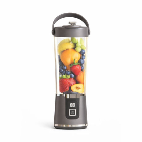 Blender portabil electric pentru sucuri, plastic, culoare Gri