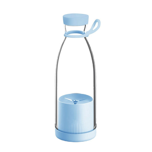 Blender portabil USB pentru smoothie si sucuri, mini mixer reincarcabil 420 ml albastru