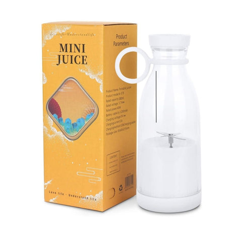 Blender portabil USB pentru smoothie si sucuri, mini mixer reincarcabil 420 ml alb