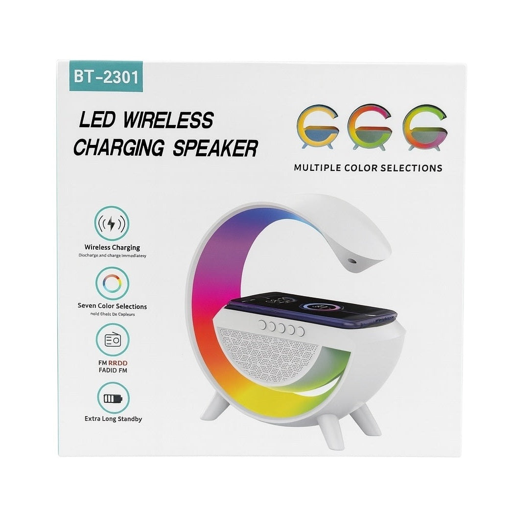 Boxa Bluetooth cu Incarcare Wireless si Lumina LED RGB, Stand Telefon, Model BT-2301