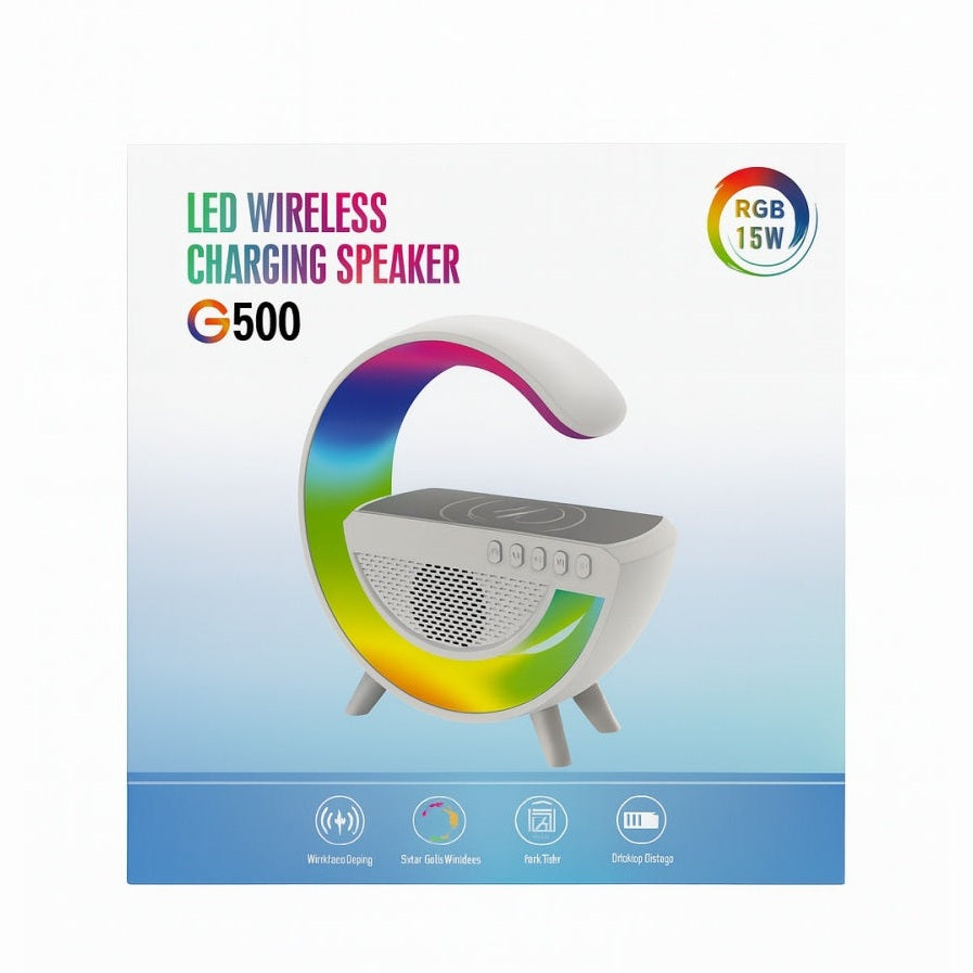 Boxa LED RGB G500 cu incarcare wireless 15W si design modern