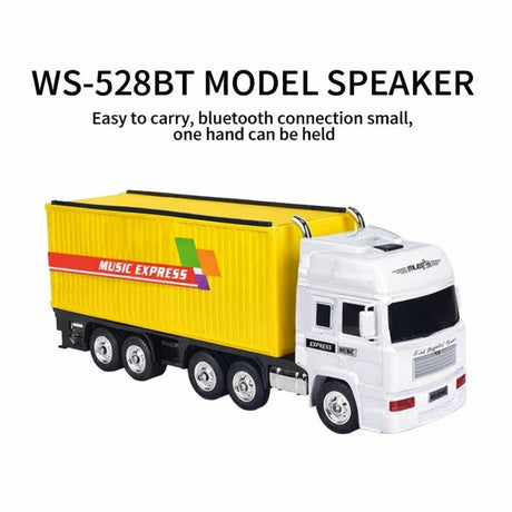 Boxă portabilă Bluetooth în formă de camion Music Express cu radio FM, USB, TF și funcție selfie,Galben