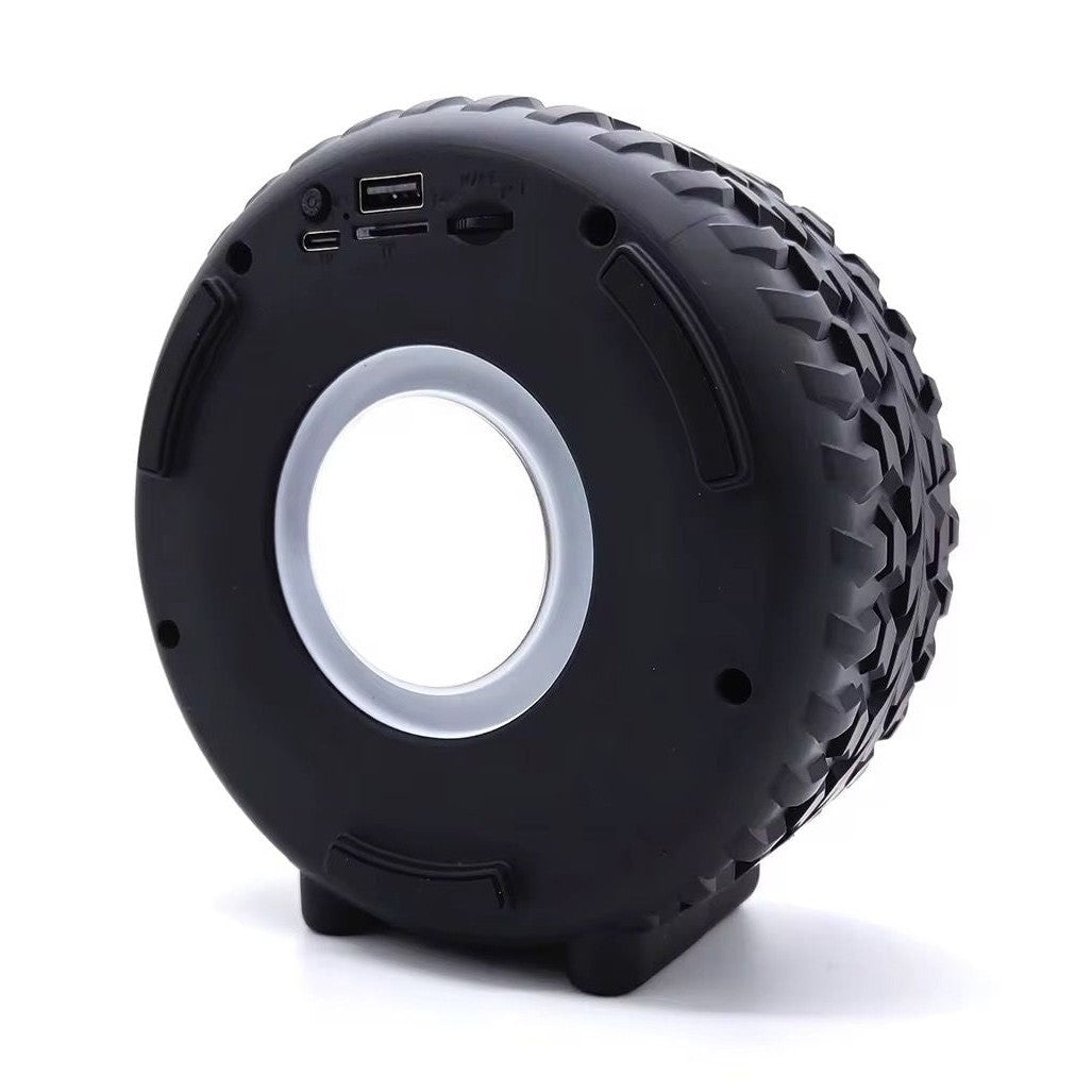 Boxă portabilă Bluetooth IX-BASS în formă de roată, TF, USB, FM, TWS, Rosu