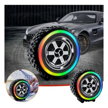 Boxă portabilă Bluetooth IX-BASS în formă de roată, TF, USB, FM, TWS, Albastru