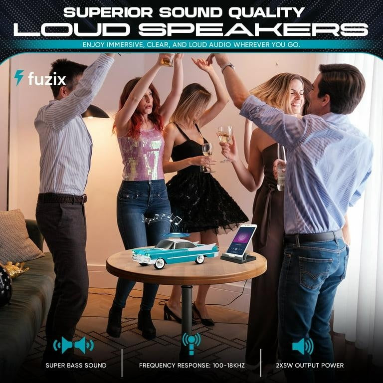 Boxa portabila Bluetooth masina retro, radio FM, USB, TF, AUX, LED, Type-C, verde