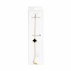 Brățară aurie Roxé cu simbol negru elegant, reglabilă 16.5+6 cm