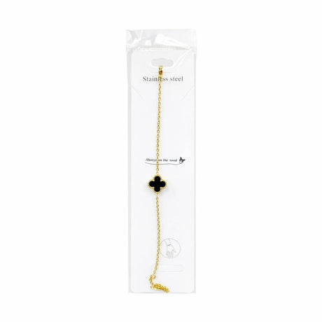 Brățară aurie Roxé cu simbol negru elegant, reglabilă 16.5+6 cm