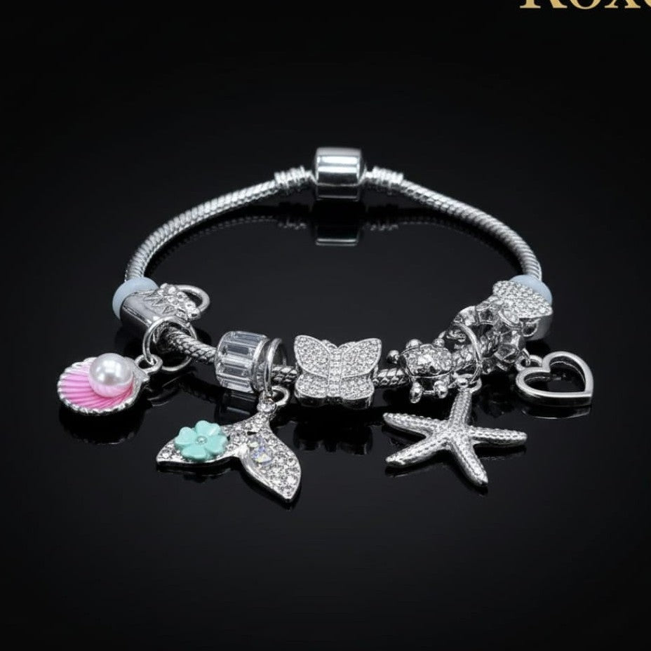 Bratara dama ROXE cu charmuri marine si elemente stralucitoare, model elegant