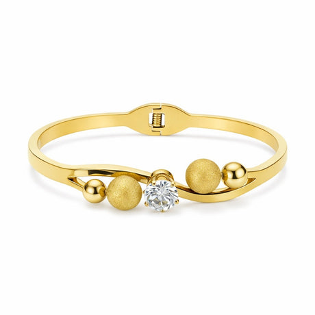 Bratara eleganta ROXE aurie cu cristal stralucitor si bile decorative
