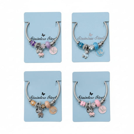 Bratara ROXE argintie cu ursulet charmuri elegante dama cadou stil modern