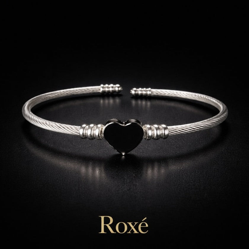 Bratara ROXE argintie reglabila cu inimioara design elegant minimalist