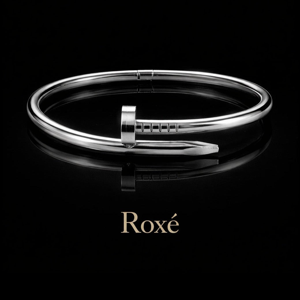 Bratara ROXE argintie tip cui design modern minimalist inchidere fixa
