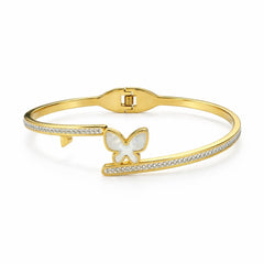 Bratara ROXE aurie cu fluture si cristale stralucitoare design elegant inchidere fixa