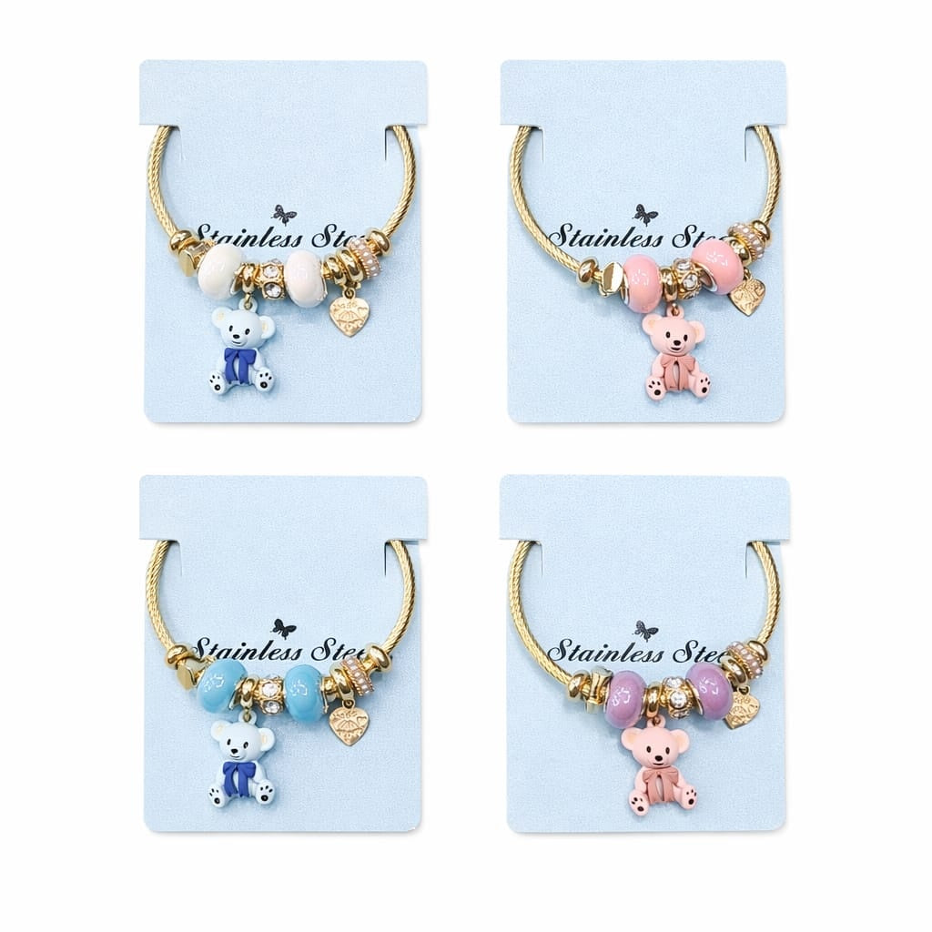 Bratara ROXE aurie cu ursulet charmuri elegante dama cadou stil modern