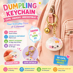 Breloc Dumpling Kawaii pentru Chei și Ghiozdan, Model Colorat, Aleatoriu