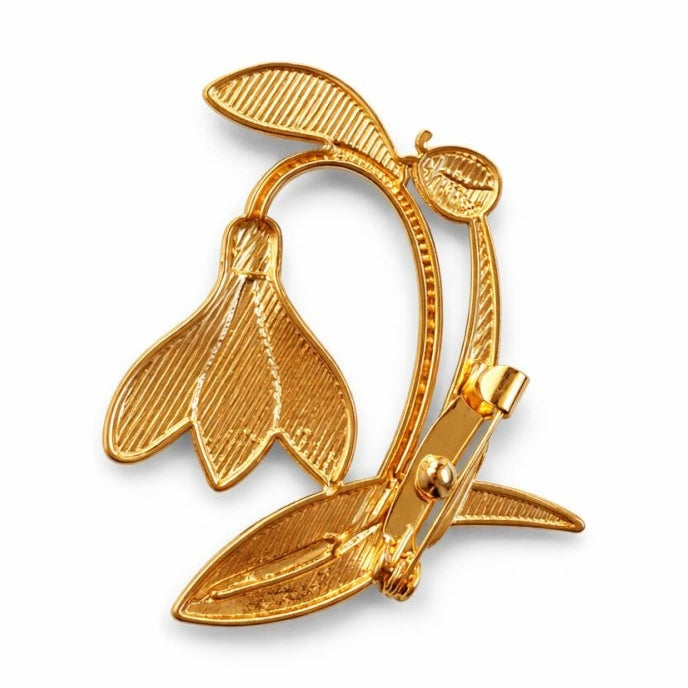 Brosa Martisor Ghiocel Buburuza Noroc 5x4cm, Aurie