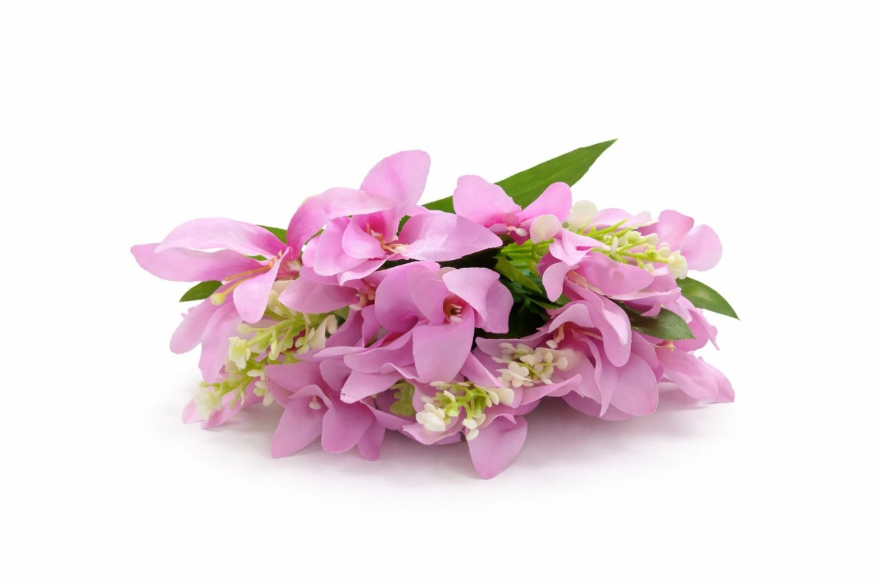 Buchet 15 crini artificiali roz, decorativi, 30 cm