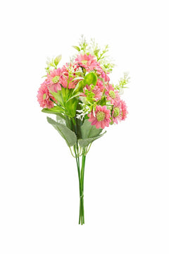 Buchet artificial 25 de crizanteme roz 30 cm