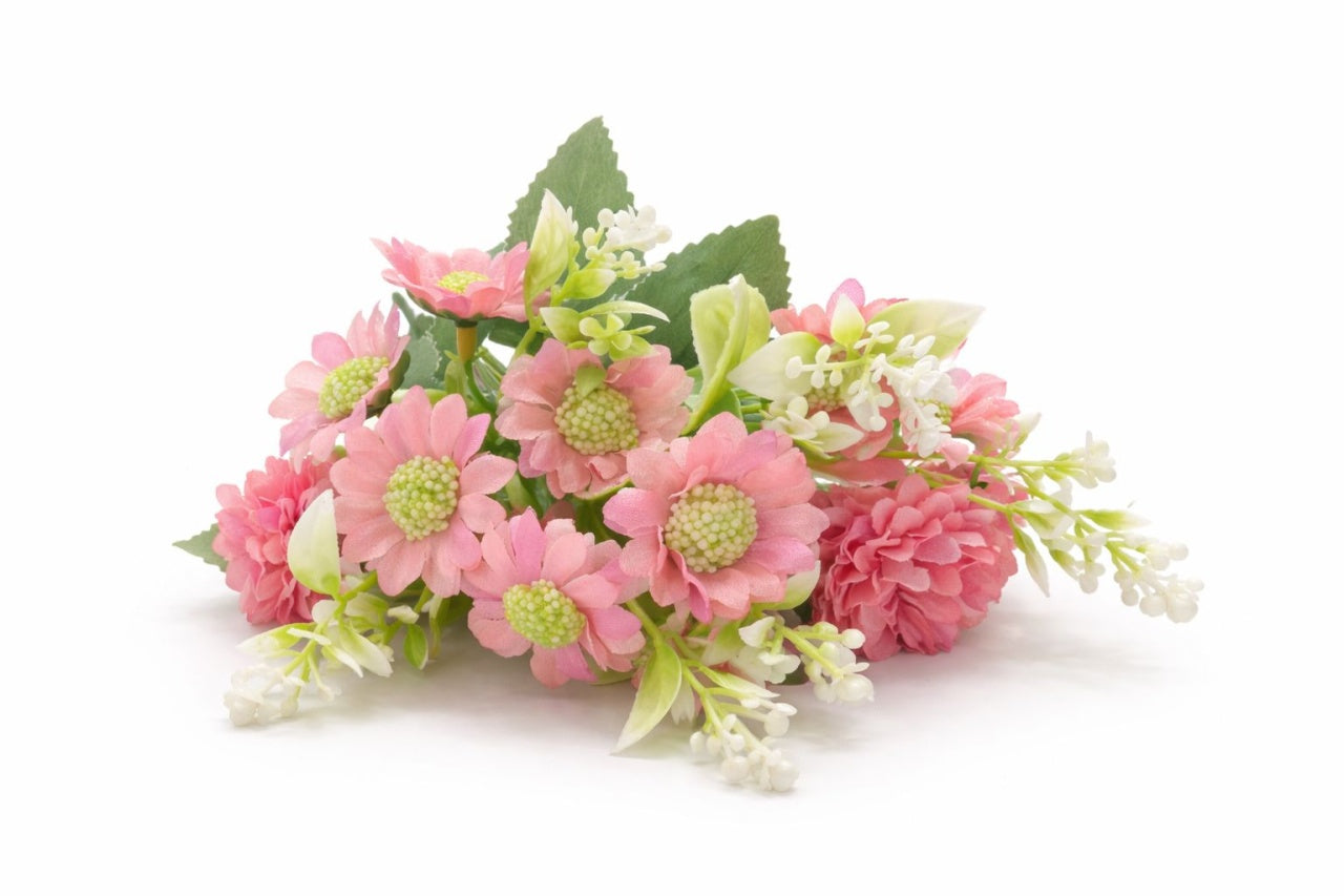 Buchet artificial 25 de crizanteme roz 30 cm