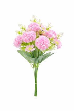 Buchet artificial 25 de crizanteme roz pudrat 30 cm