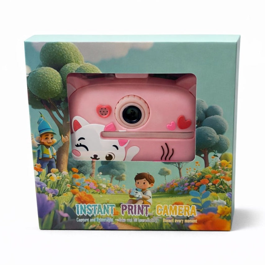 Cameră de jucărie digitală pentru copii cu design pisică, culoare roz, plastic