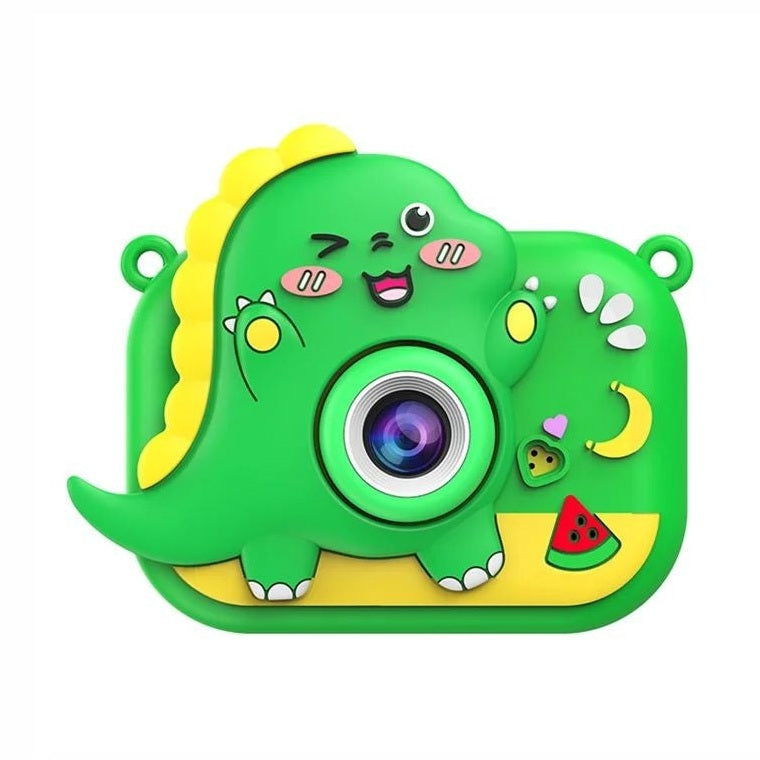 Camera foto copii digitala dinozaur verde cu trepied ecran 2 inch foto video