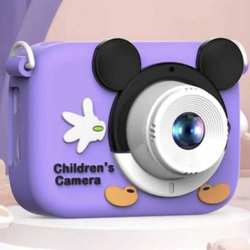 Camera foto digitala pentru copii 4800 MP, 8x zoom, model mov soricel simpatic, 12x12cm