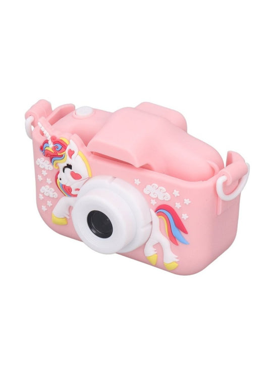 Camera foto digitala pentru copii 4800 MP, 8x zoom, model unicorn roz, 13x12cm