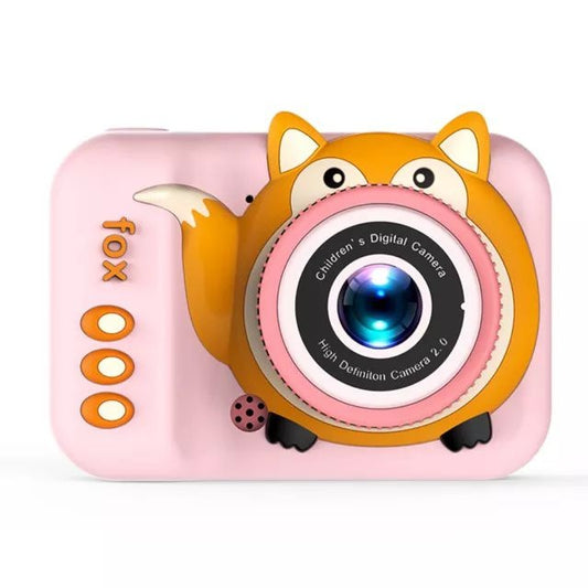 Camera foto digitala pentru copii 4800 MP, 8x zoom, model vulpita roz, 12x12cm