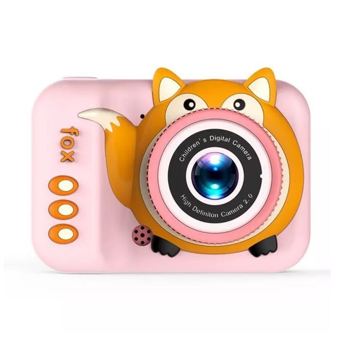 Camera foto digitala pentru copii 4800 MP, 8x zoom, model vulpita roz, 12x12cm