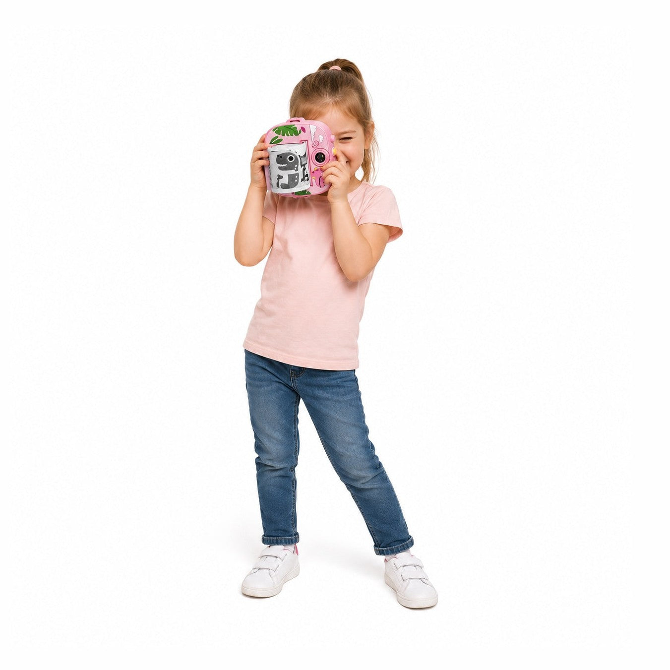 Camera foto instant copii roz cu imprimare termica fara cerneala
