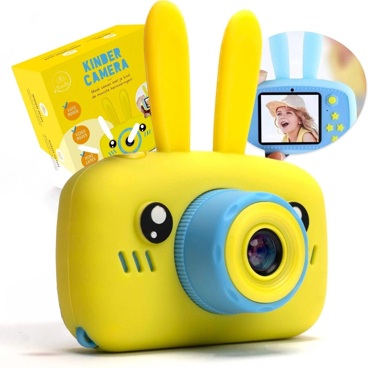 Camera Foto pentru Copii cu Ecran, Video, Jocuri si Design Iepuras, Jucarie Educativa