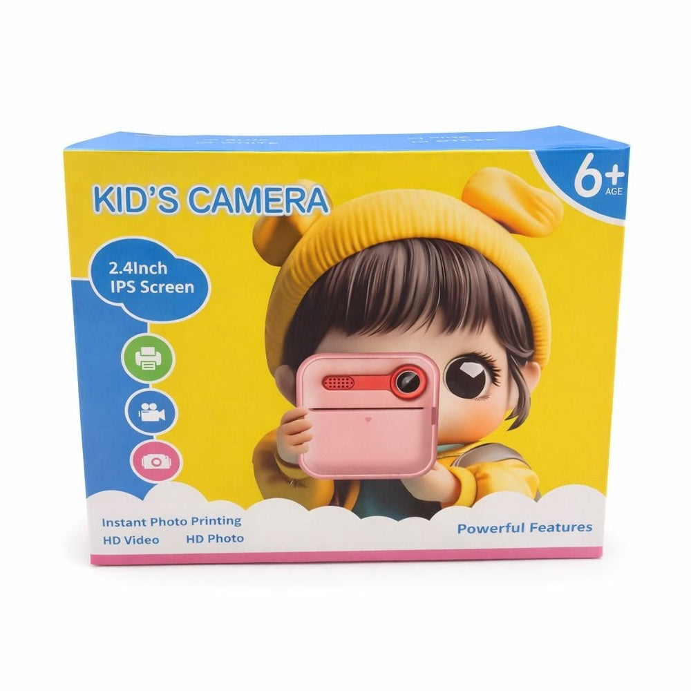 Camera Foto pentru Copii Happy Day, Roz, instant print, Educationala si Distractiva