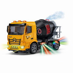 Camion betoniera jucarie cu lumini si sunete, bump & go, 22x12 cm, galben