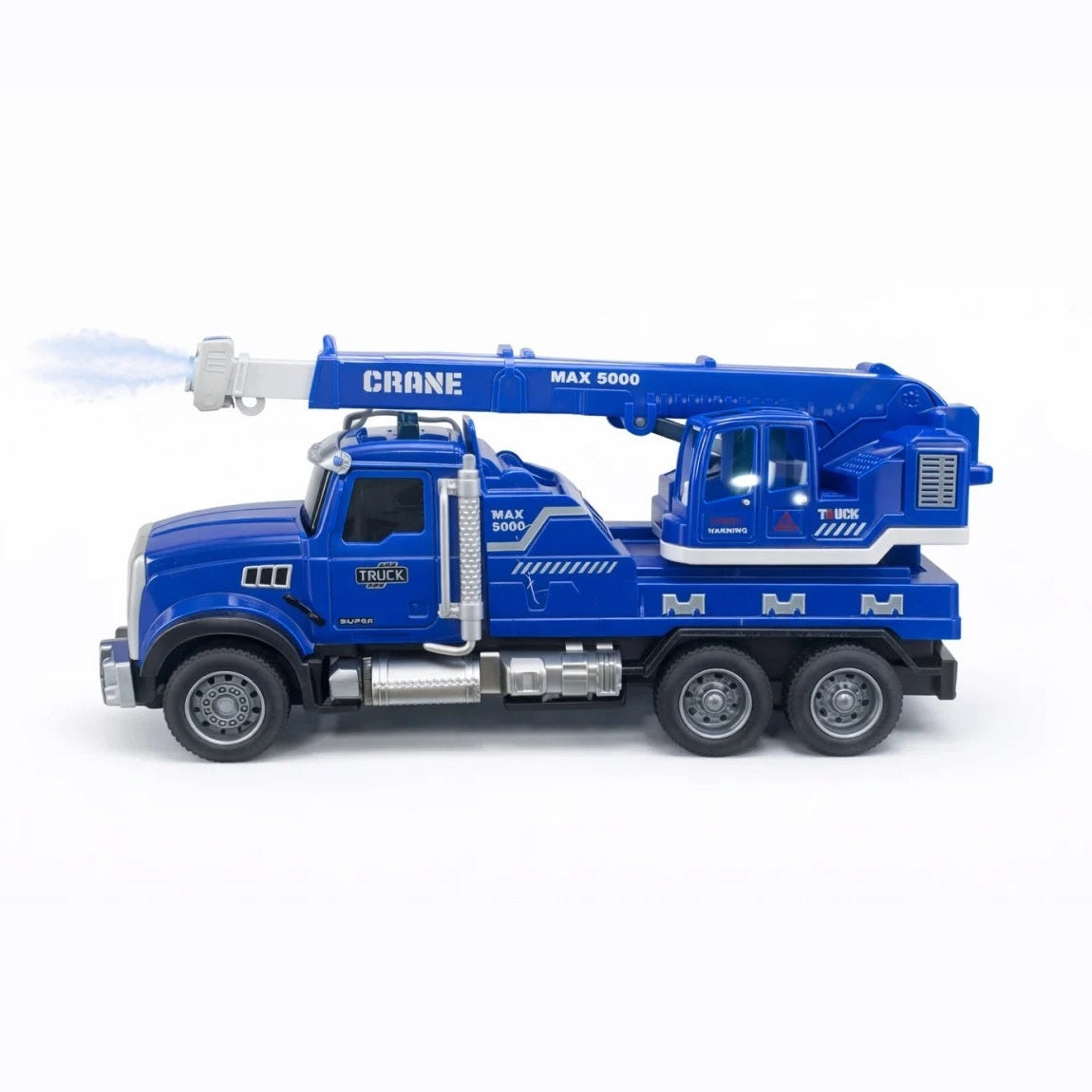 Camion cu betoniera si functie spray, lumini si sunet, albastra, jucarie copii, 24 x 13 cm