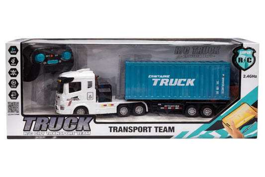 Camion cu container RC, telecomandă 2.4G, acumulator, aplicație mobilă, 39 cm