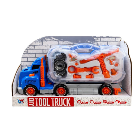 Camion de jucărie cu lumini și sunete, set unelte de construcție, 39,5 cm