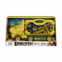 Camion dinozaur demontabil cu scule, jucarie constructie copii, 44x23 cm, model Triceratops