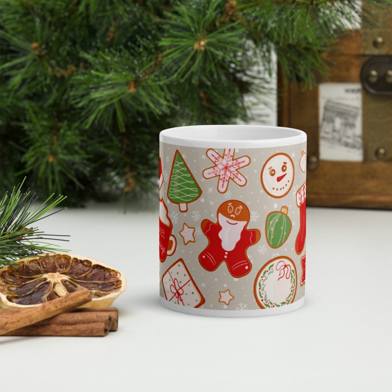 Cana ceramica Craciun 330 ml (11 oz) , design festiv, rezistenta, Engros
