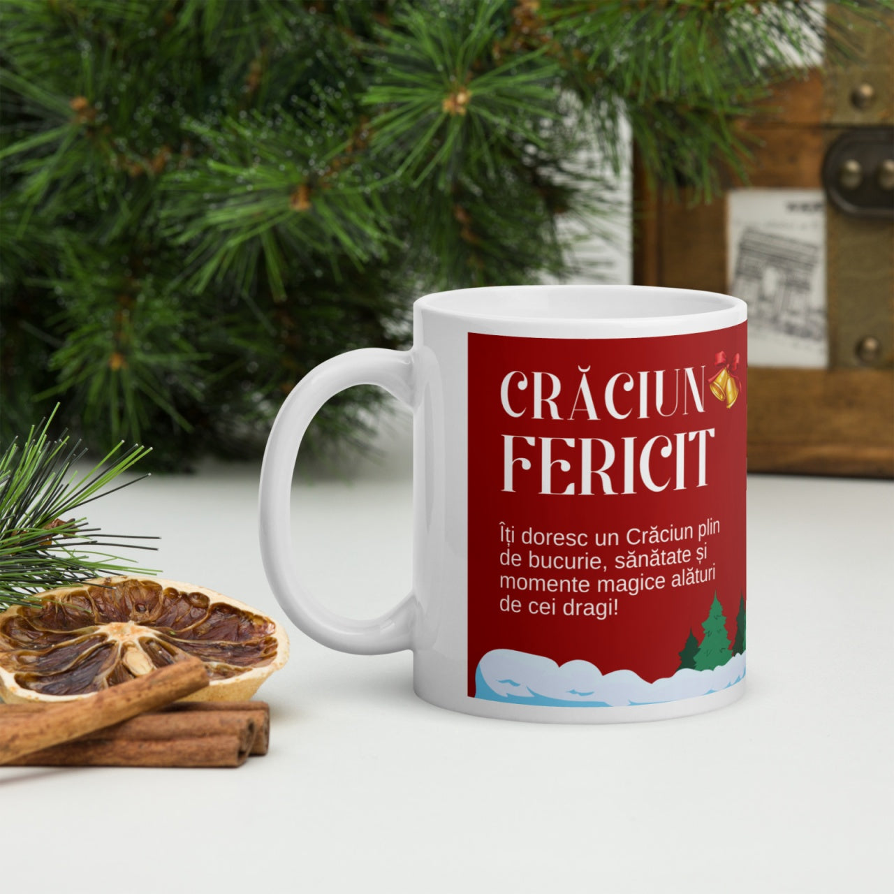 Cana ceramica Craciun 330 ml (11 oz) , design festiv, rezistenta, Engros