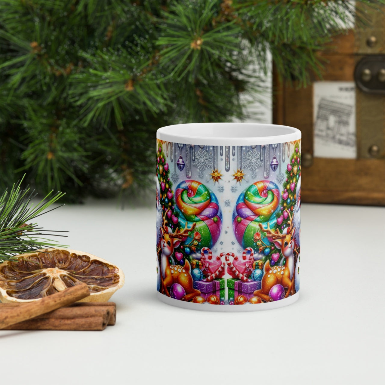 Cana ceramica Craciun 330 ml (11 oz) , design festiv, rezistenta