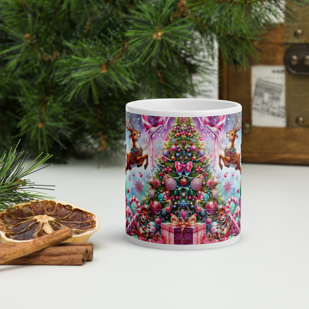 Cana ceramica Craciun 330 ml (11 oz) , design festiv, rezistenta